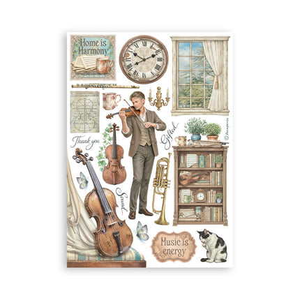 Printed Washi pad for Art and Craft A5 8 sheets - Symphony