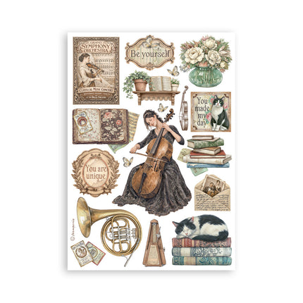 Printed Washi pad for Art and Craft A5 8 sheets - Symphony