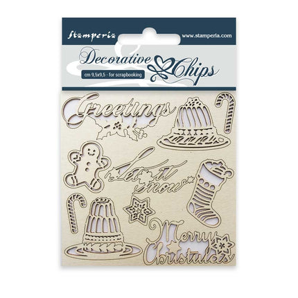 Decorative chips cm. 9,5x9,5 Classic christmas