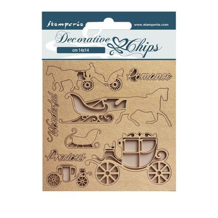Decorative chips cm 14x14 - Sweet winter coaches