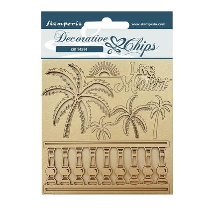 Decorative chips cm 14x14 - Blue Dream palms