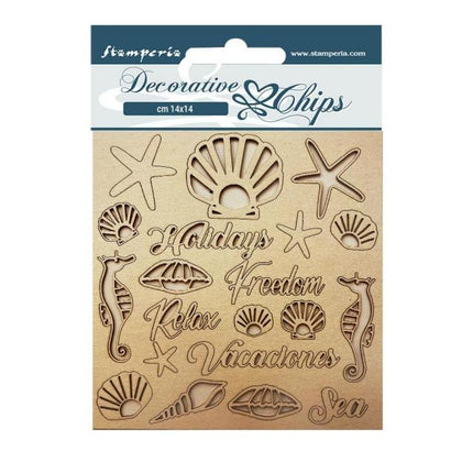 Decorative chips cm 14x14 - Blue Dream shells