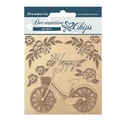 Decorative chips cm 14x14 - Create Happiness Welcome Home bicycle