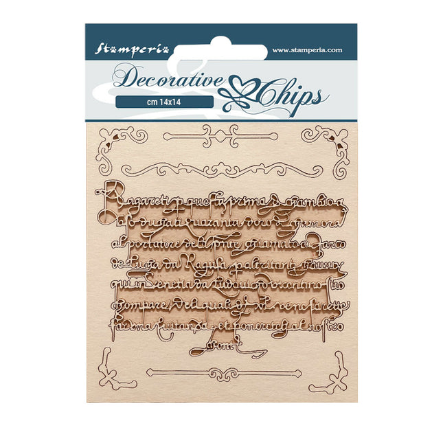 Decorative chips cm 14x14 - Vintage Library letters