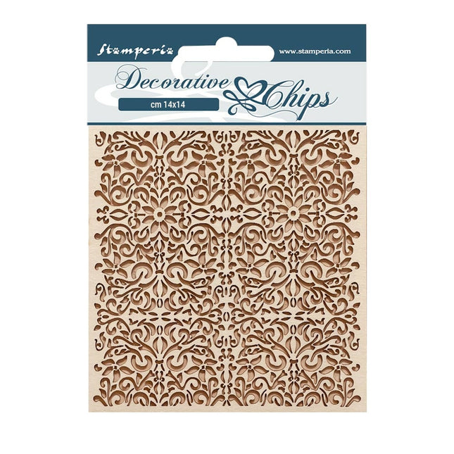 Decorative chips cm 14x14 - Vintage Library pattern