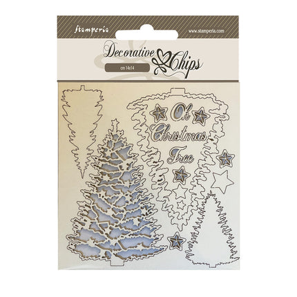 Decorative chips cm 14x14 - Christmas tree