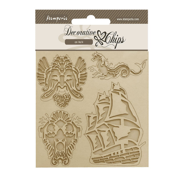 Decorative chips cm 14x14 - Songs of the Sea sailing ship