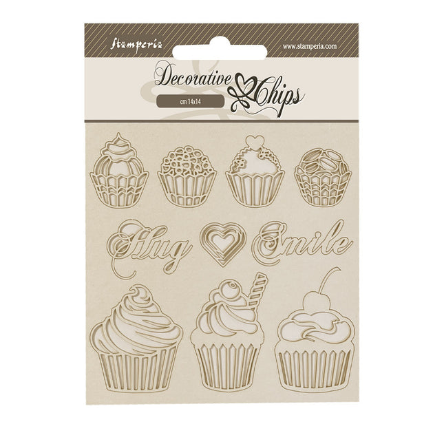 Decorative chips cm 14x14 - Coffee and Chocolate sweety