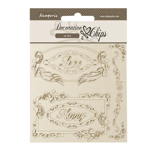 Decorative chips cm 14x14 - Coffee and Chocolate Love Happy frames