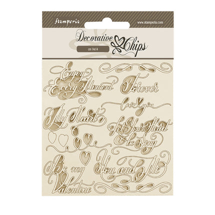 Decorative chips cm 14x14 - Romance Forever quotes
