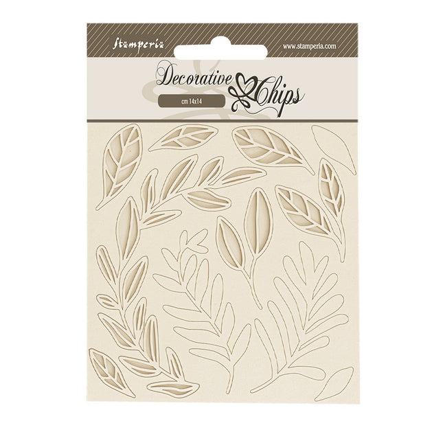 Decorative chips cm 14x14 - Create Happiness Secret Diary leaves pattern
