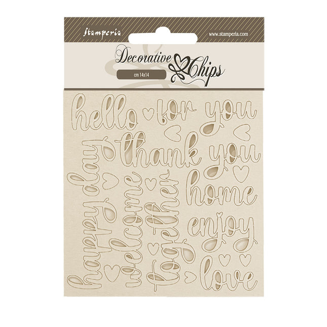 Decorative chips cm 14x14 - Golden Harmony writings