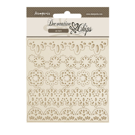 Decorative chips cm 14x14 - Old Lace lace borders