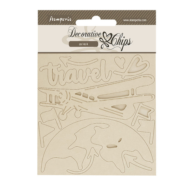 Decorative chips cm 14x14 - Art of Travelling airplane