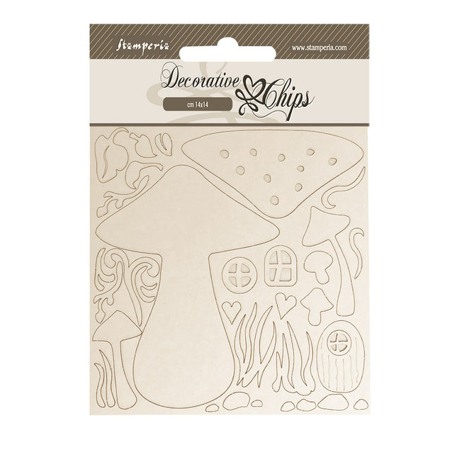 Decorative chips cm 14x14 - Hidden Grove mushrooms