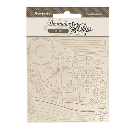 Decorative chips cm 14x14 - Silent Sea boat