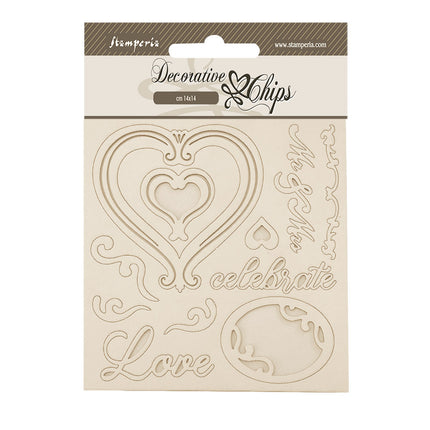 Decorative chips cm 14x14 - Timeless hearts