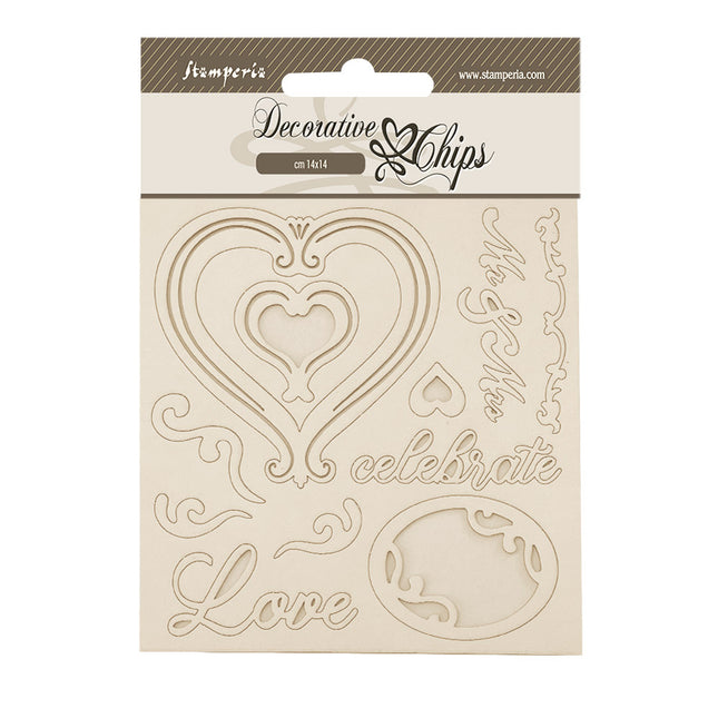 Decorative chips cm 14x14 - Timeless hearts