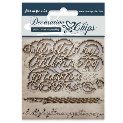 Decorative chips cm 14x14 Alphabet