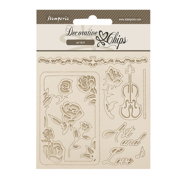 Decorative chips cm 14x14 - Venice City of Art roses and frame