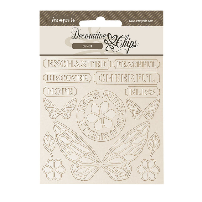 Decorative chips cm 14x14 - Whispering woods butterfly