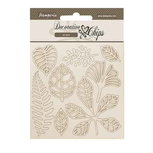 Decorative chips cm 14x14 - Herbarium Silvae leaves