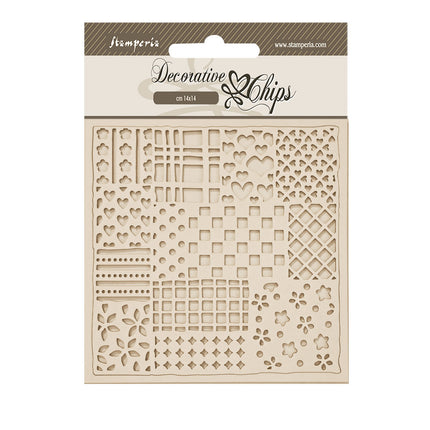 Decorative chips cm 14x14 - Family patchwork pattern