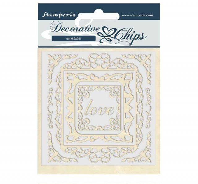 Decorative chips 14x14 cm - Atelier des Arts love frames