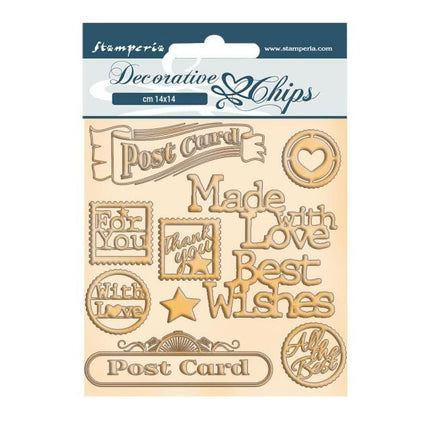 Decorative chips cm 14x14 - Romantic Christmas Post card