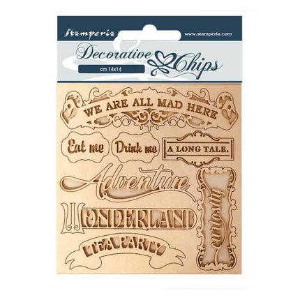 Decorative chips 14x14 cm - Alice clock