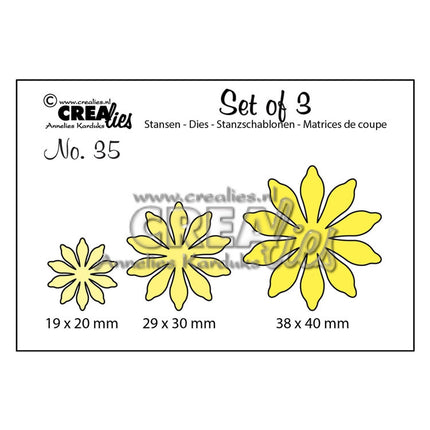 Crealies • Set van 3 snijmallen no.35 Bloemen 17