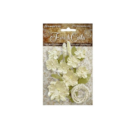 Set paper flowers gardenia and spring flowers