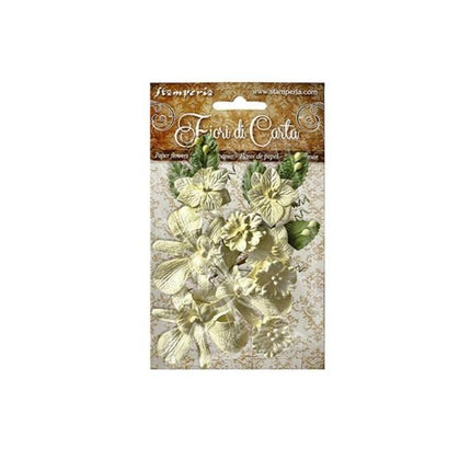 Set paper flowers orchids and flowers