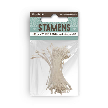 Pack 100 stamens cm 8 white