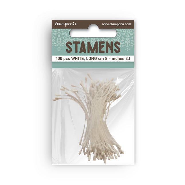 Pack 100 stamens cm 8 white
