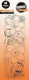 SL Clear Stamp Daffodil flowers Grunge collection nr.396