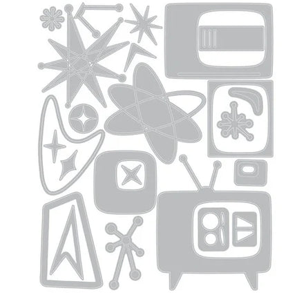 Thinlits Die by Tim Holtz Vault Atomic Retro (24pcs)