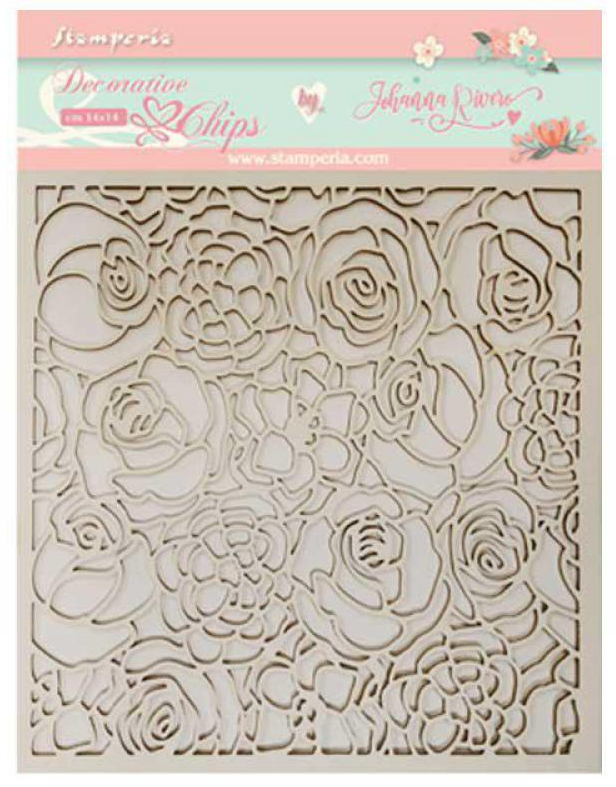 Decorative chips 14x14cm. Texture of roses