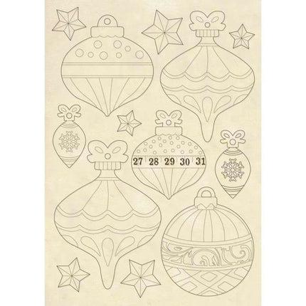 Wooden frames A5 size - Christmas balls