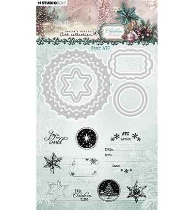 JMA Stamp and Cutting dies Star ATC Christmas Blush nr. 97