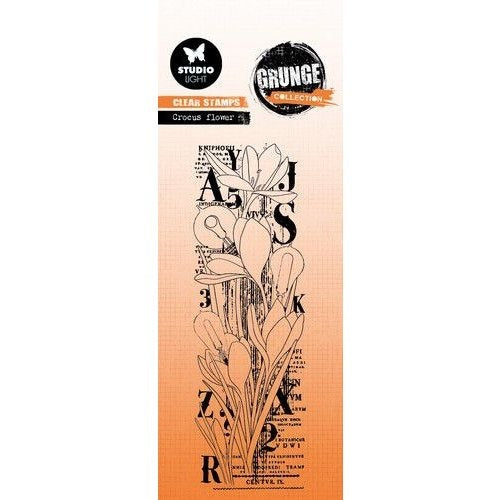 SL Clear Stamp Crocus flower Grunge collection nr.392