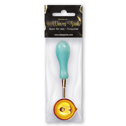Turquoise spoon for wax