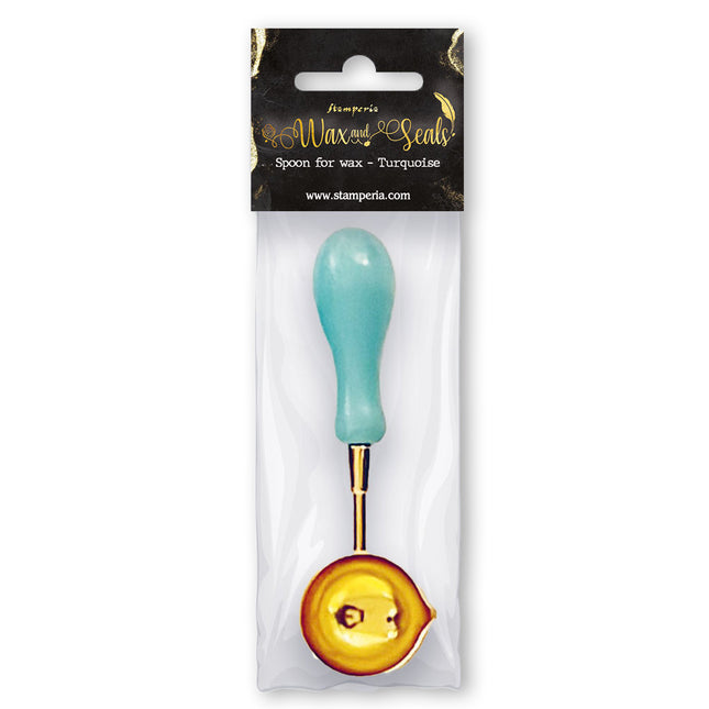 Turquoise spoon for wax
