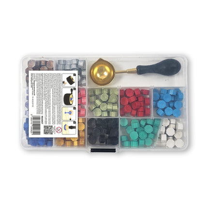 Wax set 12 colors wax gr 5 and spoon