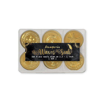 Set  6 pcs seals diam cm  2,5 - Sea