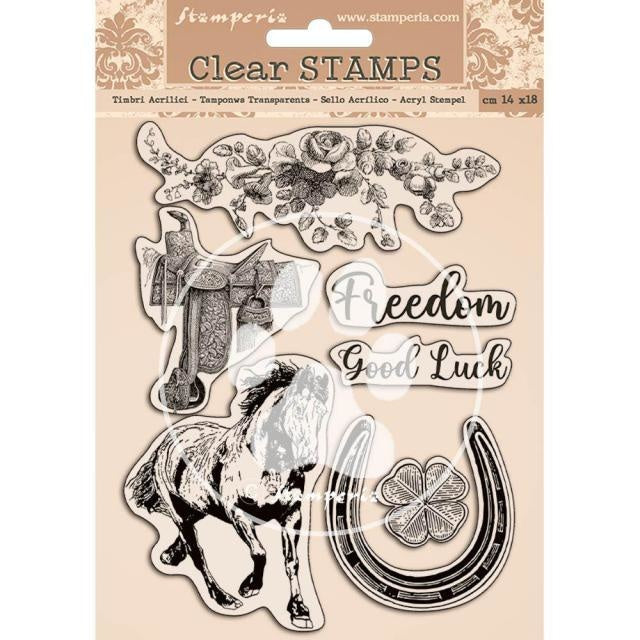 Acrylic stamp 14x18 cm - Romantic Horses