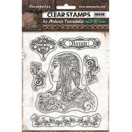 Acrylic stamp cm 14x18 - Magic Forest amazon