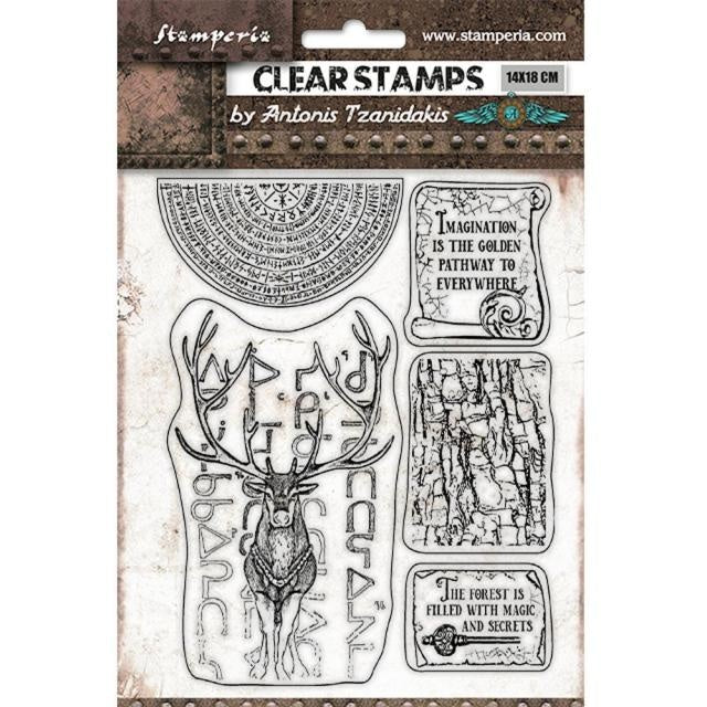 Acrylic stamp cm 14x18 - Magic Forest deer
