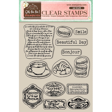Acrylic stamp cm 14x18 - Create Happiness Oh lá lá  labels