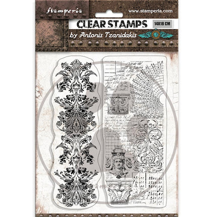 Acrylic stamp cm 14x18 - Sir Vagabond in Fantasy World 2 borders